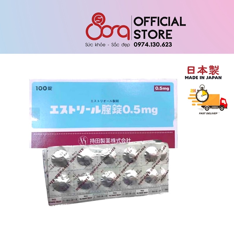 Vỉ nén estoril 0.5mg nhật bản chính hãng vỉ 10 viên, hộp 10 vỉ