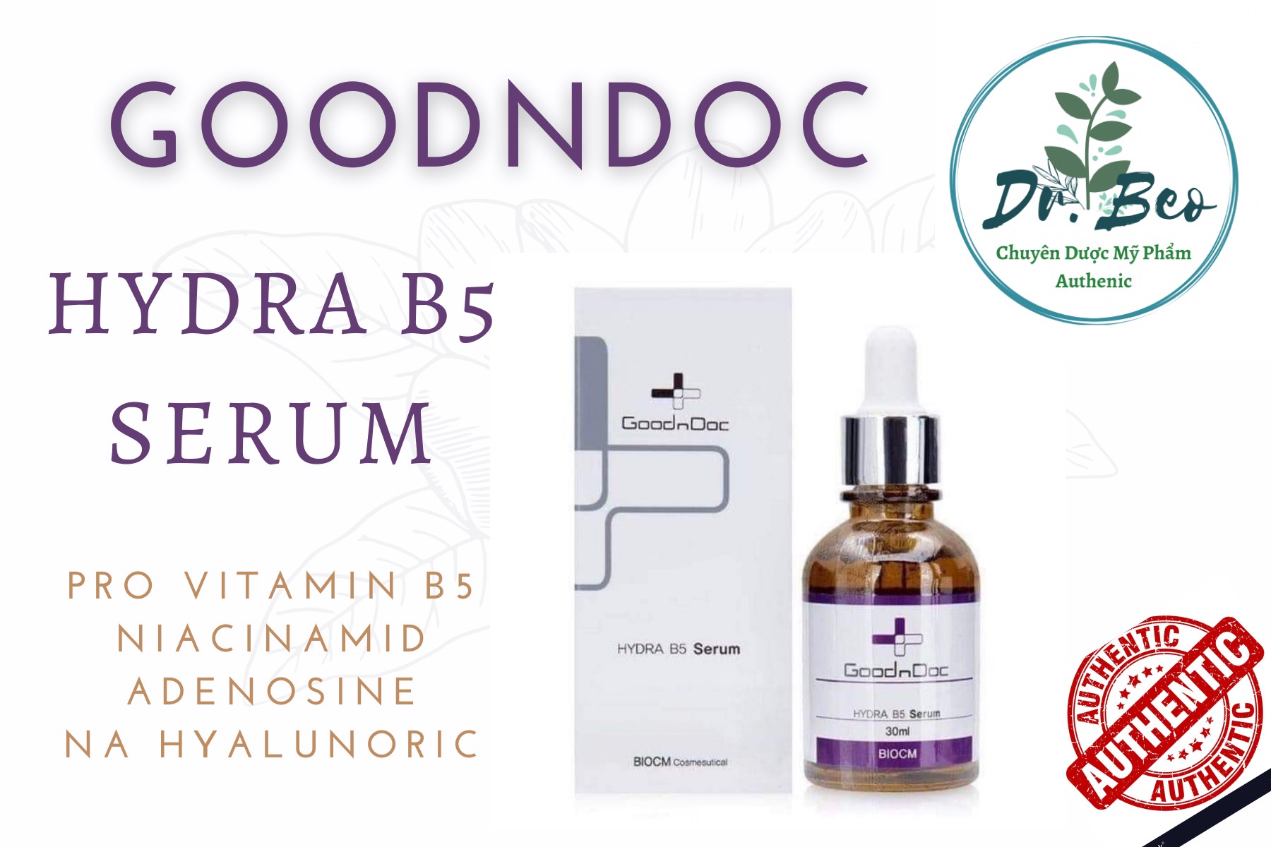 [HCM][CHÍNH HÃNG] SERUM B5 GOODNDOC SERUM DƯỠNG ẨM PHỤC HỒI DA CHỐNG LÃO HÓA