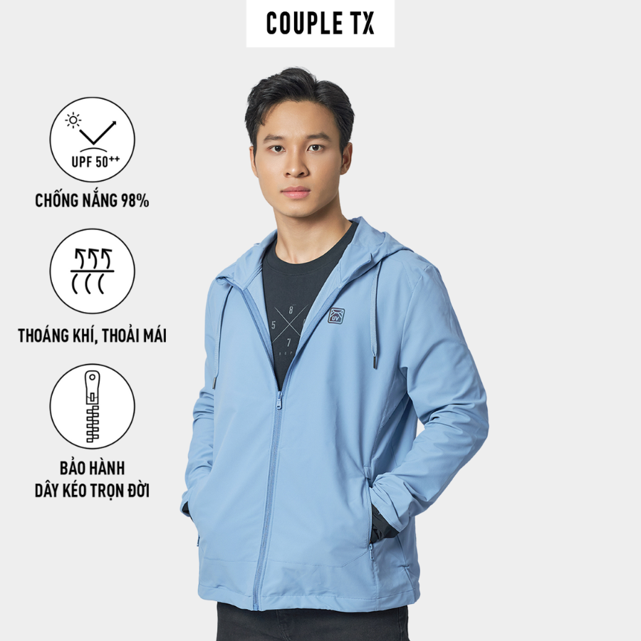 Áo Khoác Chống Nắng Nam COUPLE TX - Áo Khoác Chống Tia UV Pro Windbreaker Có Nón, Có 2 Túi Trong, Form Rộng MOK 1058