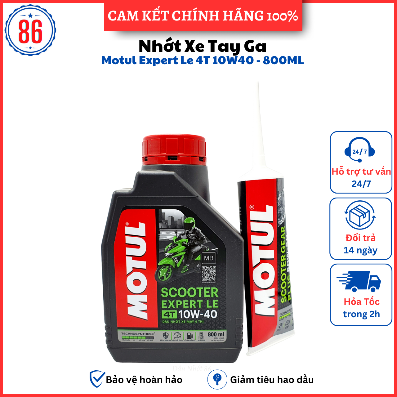 Combo nhớt Motul Expert Le 800ML tặng nhớt hộp số Motul