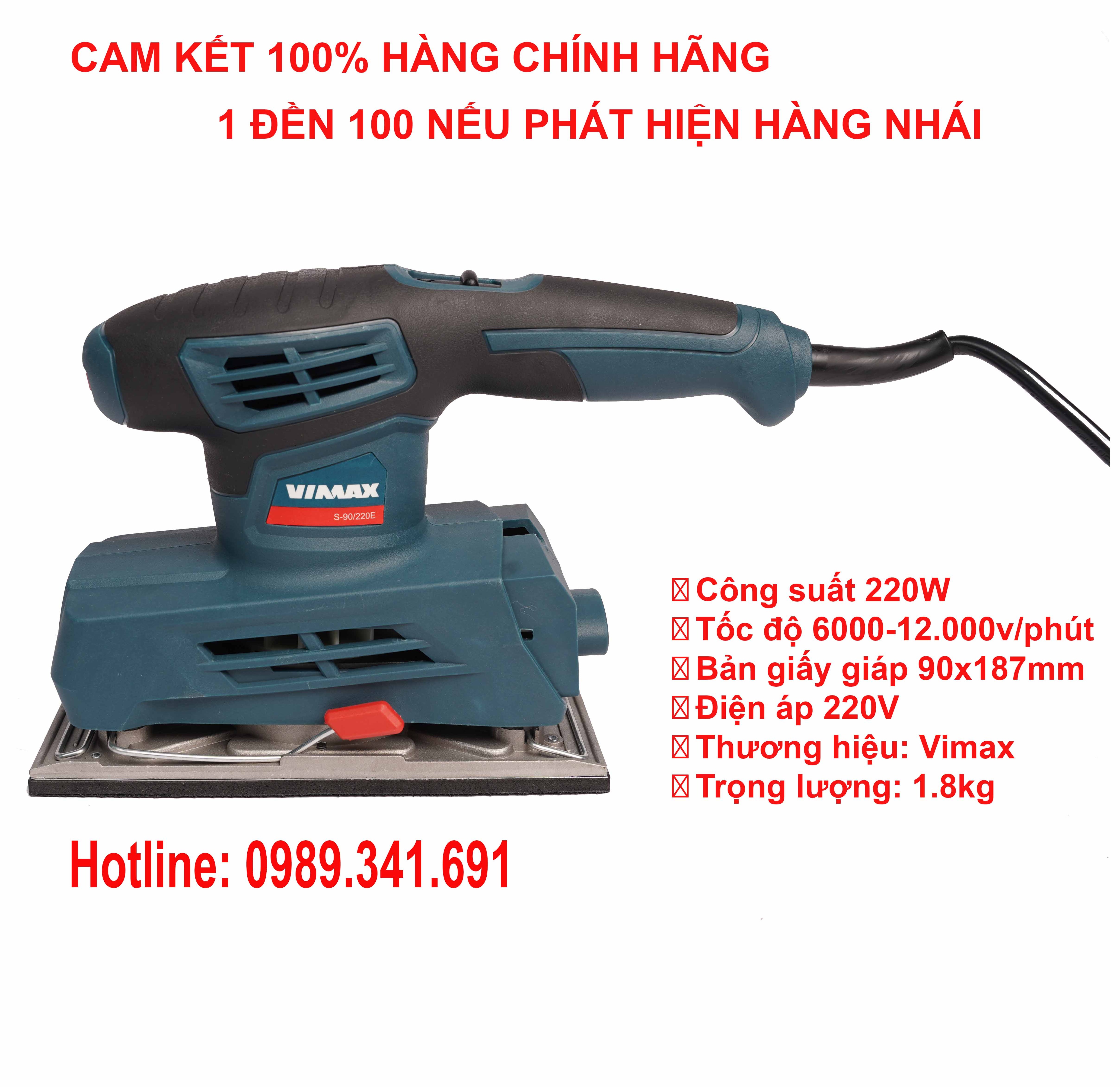 Máy trà nhám - Máy trà nhám tường - Máy đánh nhám VIMAX S90/220E