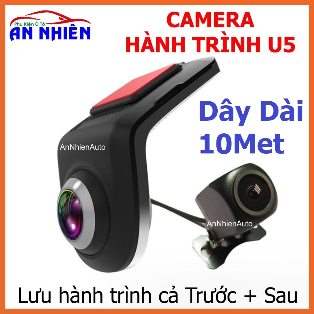 Camera hành trình u5 2 mắt trước và sau cho ô tô, xe hơi sử dụng màn hình dvd android