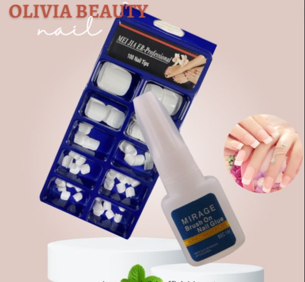 Set 100 móng chân giả làm nail chuyên dụng #017 | móng úp giả | làm nail | chăm sóc móng | nail xinh | nail box| dụng cụ làm nail | móng tay giả