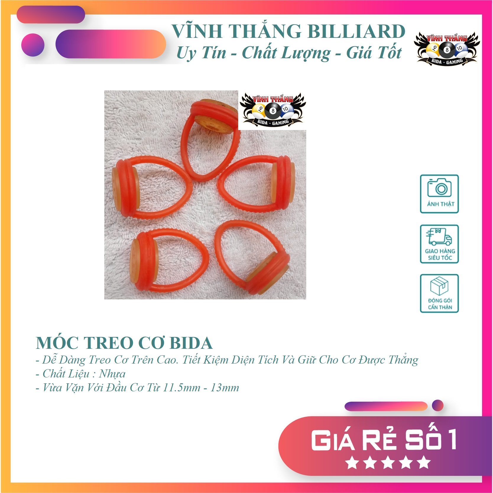 Móc treo cơ bida - treo thẳng đứng giúp giữ độ thẳng của cơ