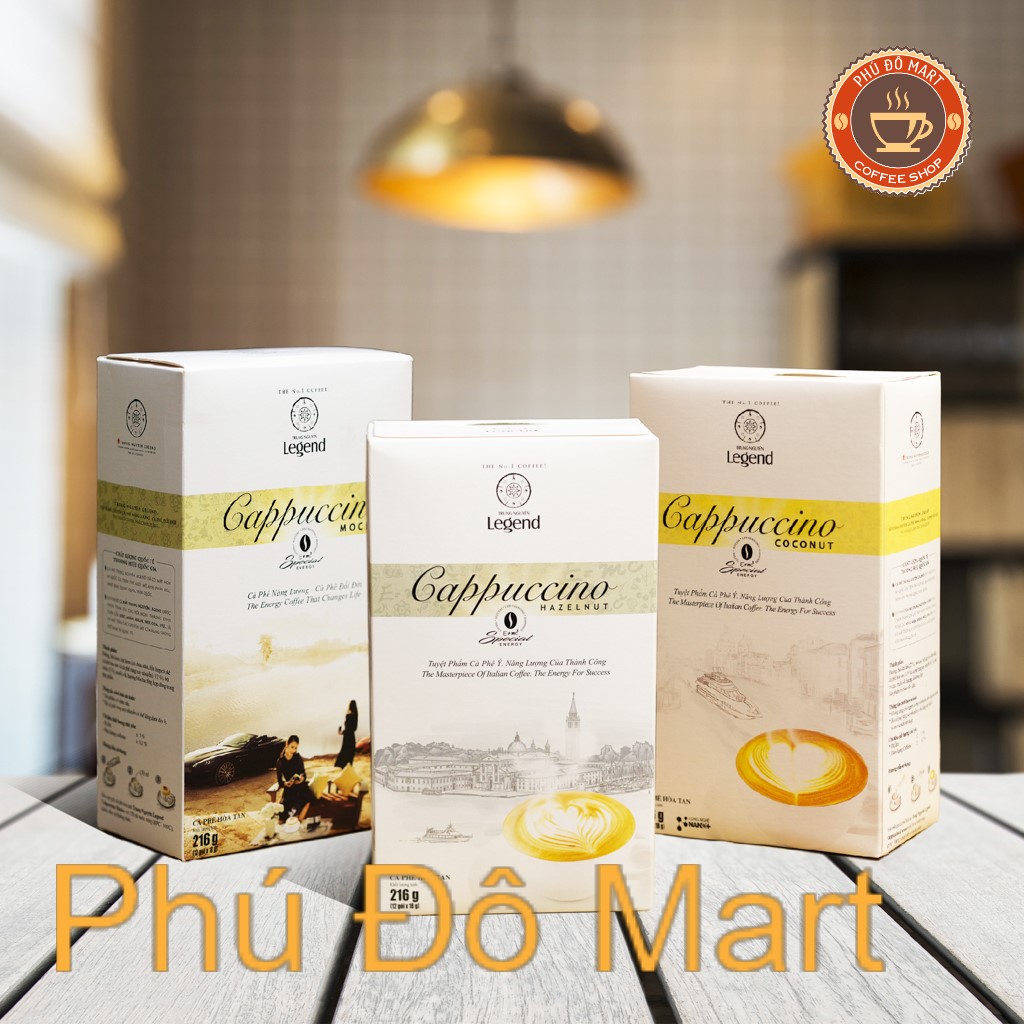 ( Freeship ) Cà Phê Sữa Trung Nguyên Legend Cappuccino Vị Dừa Mocha - Hazenut - Coconut