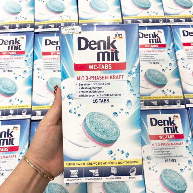 Viên thả bồn cầu denkmit, Viên vệ sinh bồn cầu, Viên vệ sinh bồn cầu giá rẻ, hàng xách tay đức, Diệt khuẩn loại bỏ cặn bả