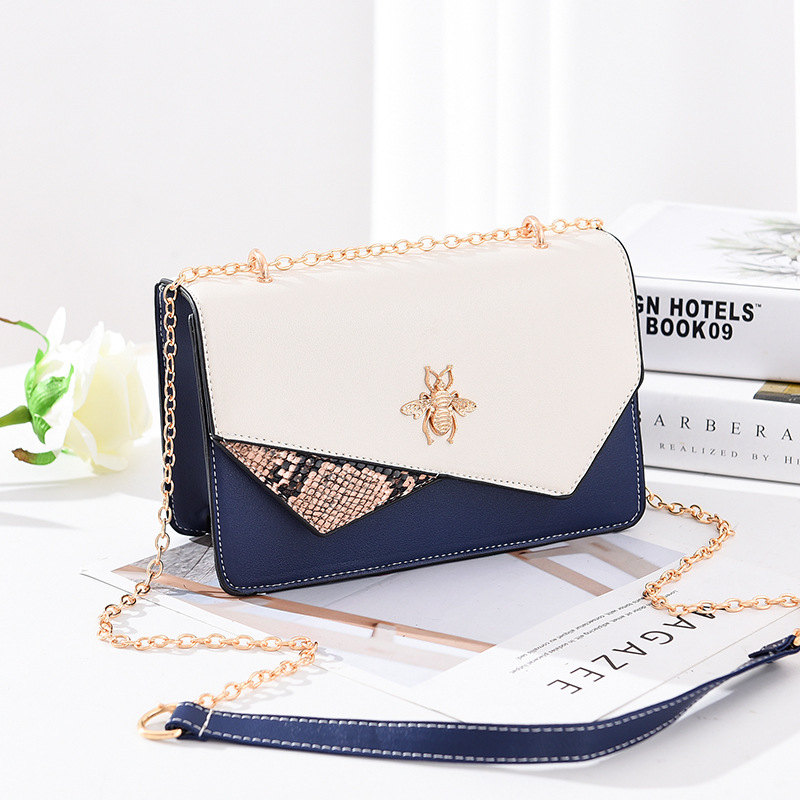 [HCM]Túi Đeo Chéo Ong Mật Da Mềm T25 Khóa Bấm - Màu Xanh Dương