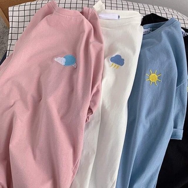 💭💭🗯 áo thun form rộng, áo thun logo thời tiết chất cotton xịn xò