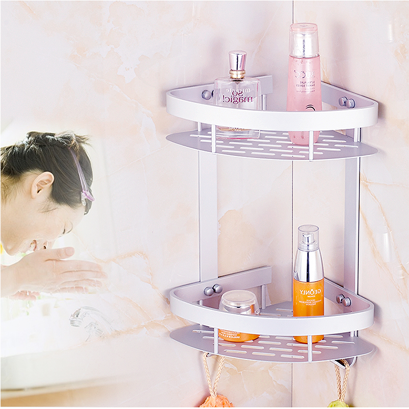 Kệ góc nhà tắm hai tầng, Kệ tam giác, kệ để đồ kích thước 141 x 315 x 355 mm, kệ để xà bông, Kệ góc để đồ nhà tắm 2 tầng bền đẹp, chống trầy xước, hoen gỉ