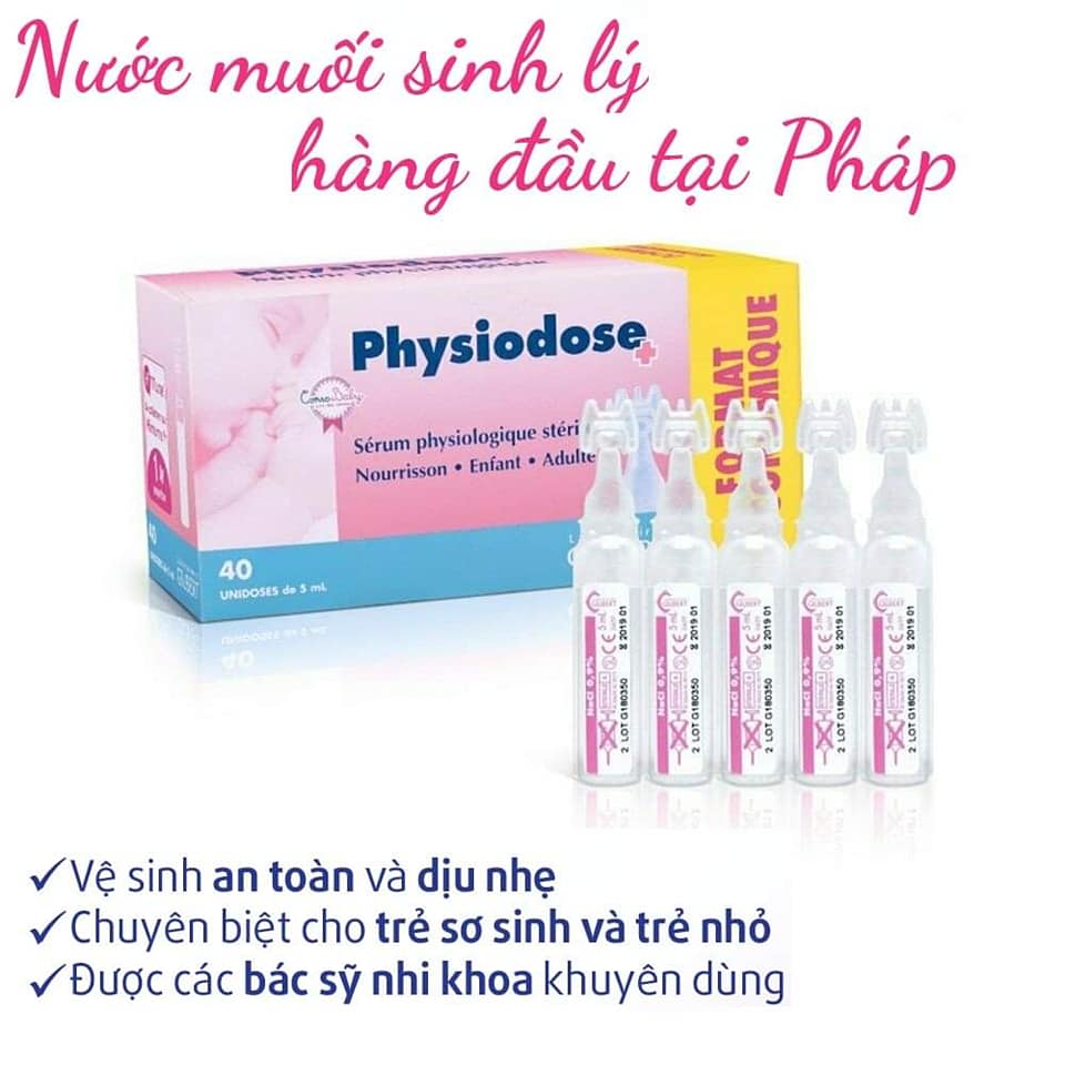 Nước muối sinh lý pháp physiodose- tép hồng