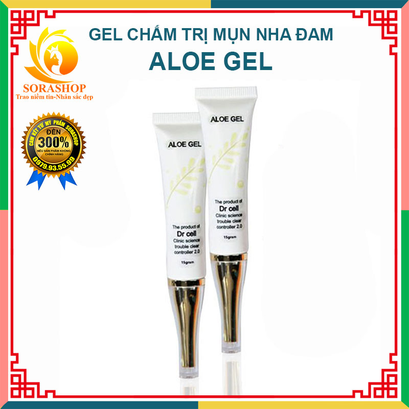 Gel Mụn Nha Đam Dr Cell, Giảm sưng viêm, giúp khô đầu mụn nhanh chóng, ngăn ngừa viêm nhiễm, 15gr