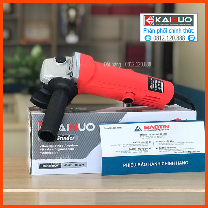 Máy mài cầm tay Kainuo 650W mã 1009, động cơ dây đồng, máy cắt cầm tay con chuột, công tắc đuôi, chuyên công trình.