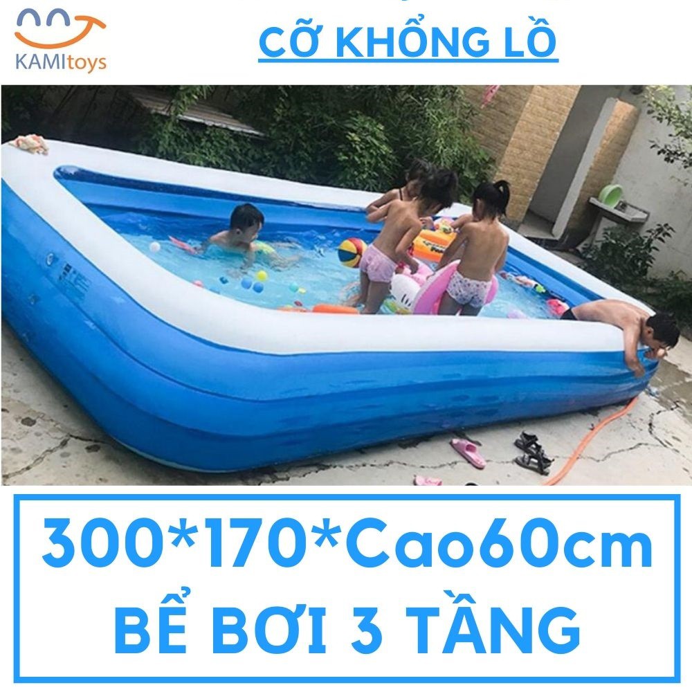Hồ bơi ,bể bơi phao 3 tầng cho trẻ em Size 3m kèm bơm điện cho gia đình mùa hè