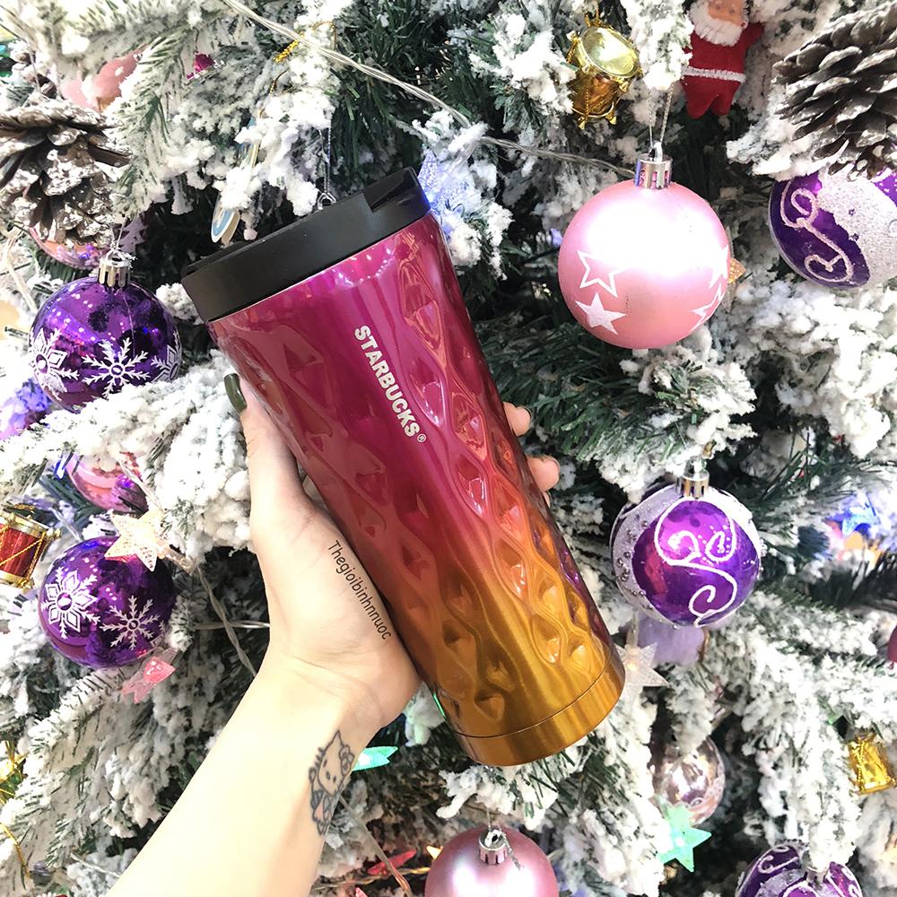 Ly giữ nhiệt starbucks sang trọng đen, tím xanh, hồng cam b301