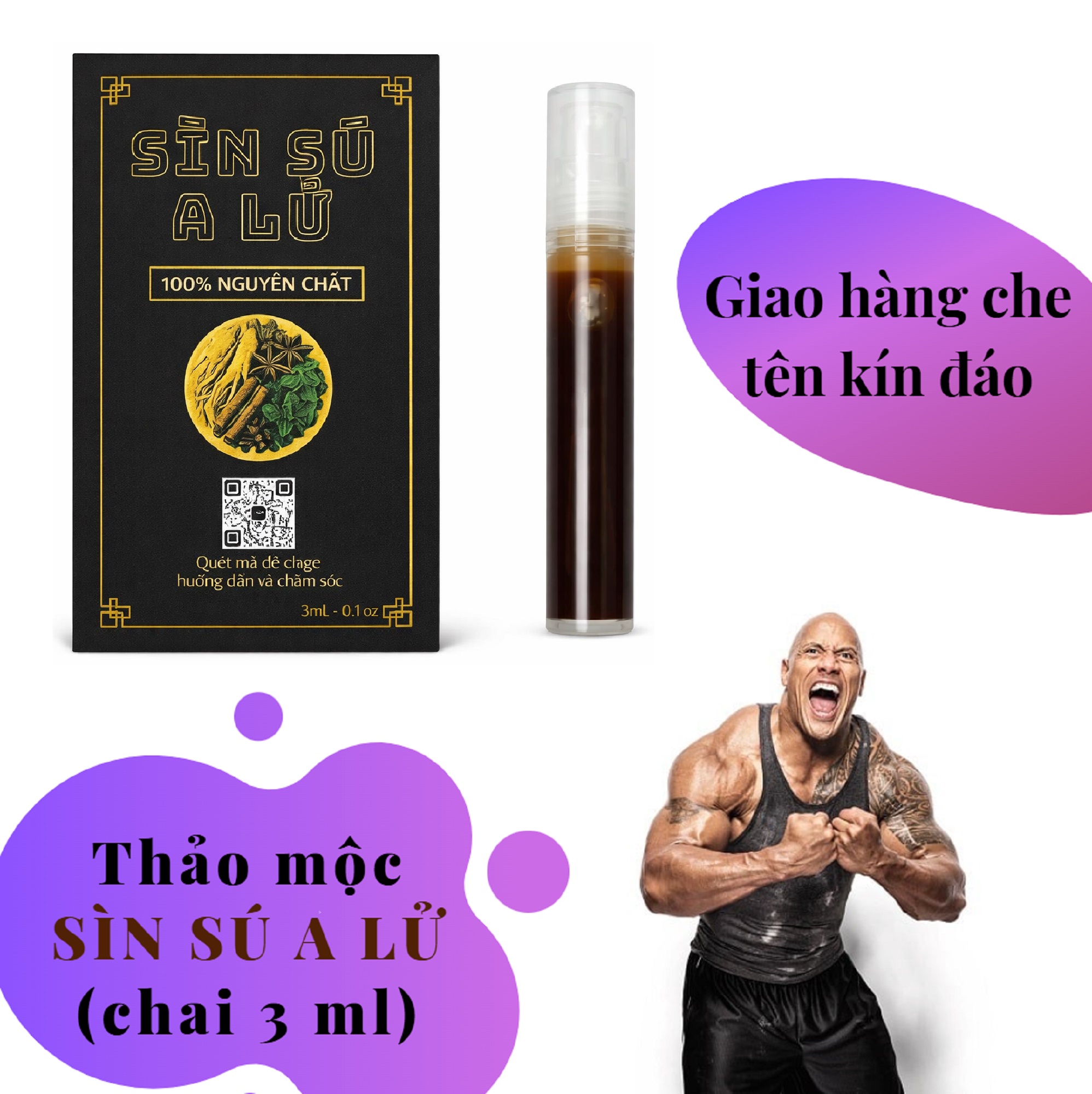 Thảo mộc A Lử cao cấp dạng NƯỚC dành cho nam (chai 3ml) khử mùi - hàng chính hãng
