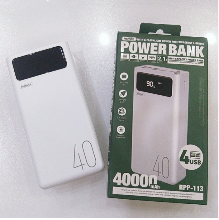 [HCM]PIN DỰ PHÒNG REMAX RPP-113 40.000MAH CHÍNH HÃNG.BẢO HÀNH 6 THÁNG.