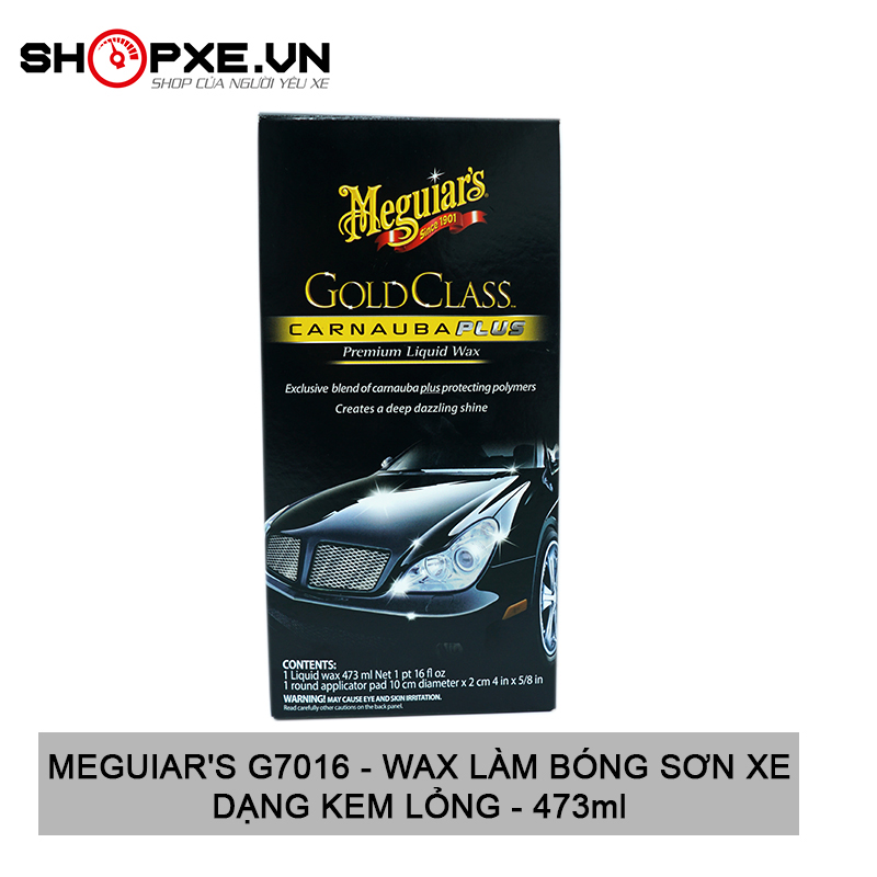[HCM]Wax phủ bóng cho sơn ô tô xe hơi có tinh dầu Carnauba - Meguiars Gold Class - G7016 473ml