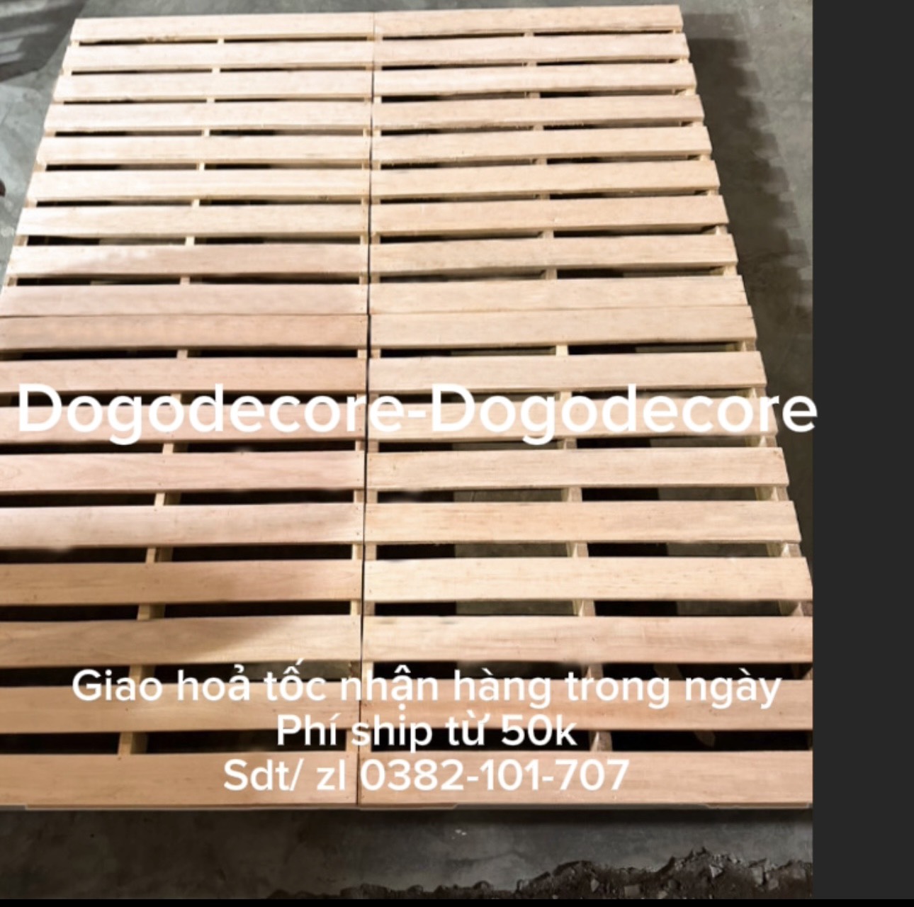 Giường ngủ pallet gỗ tự nhiên cao cấp gấp gọn đủ kích thước cao 10cm-bảo hành 6 tháng