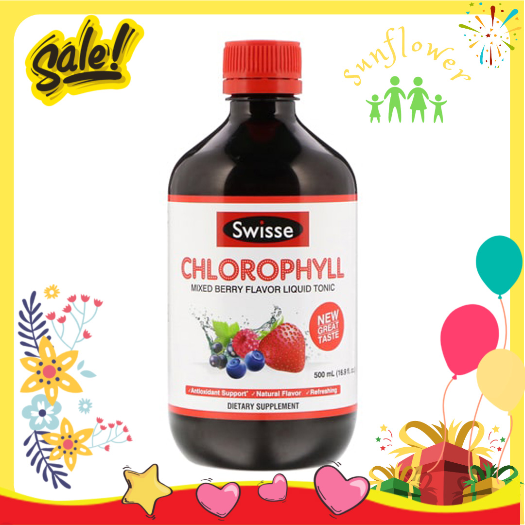 Nước diệp lục Chlorophyll Swisse vị dâu mix berry 500ml của Úc