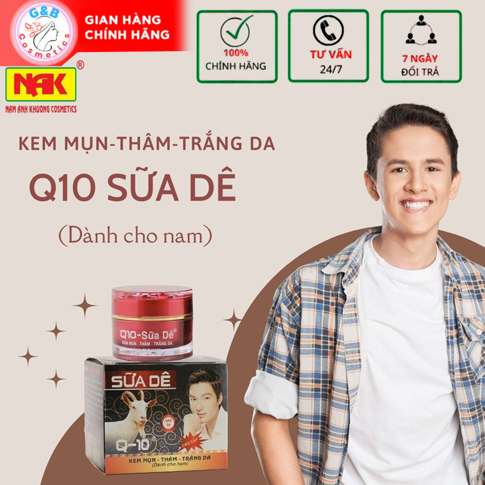 Kem dưỡng trắng da, mờ thâm mụn sẹo dành cho Nam Q-10 sữa dê