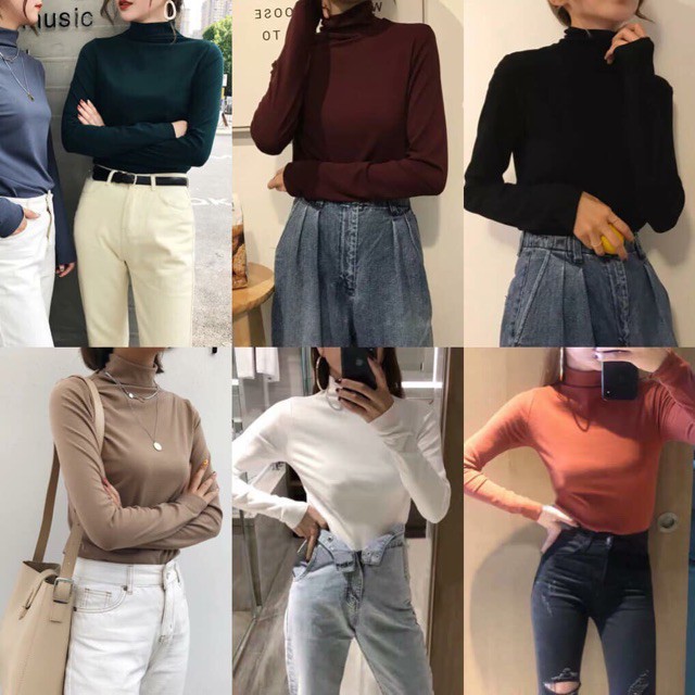 Áo giữ nhiệt NỮ cổ cao mặc cực thích