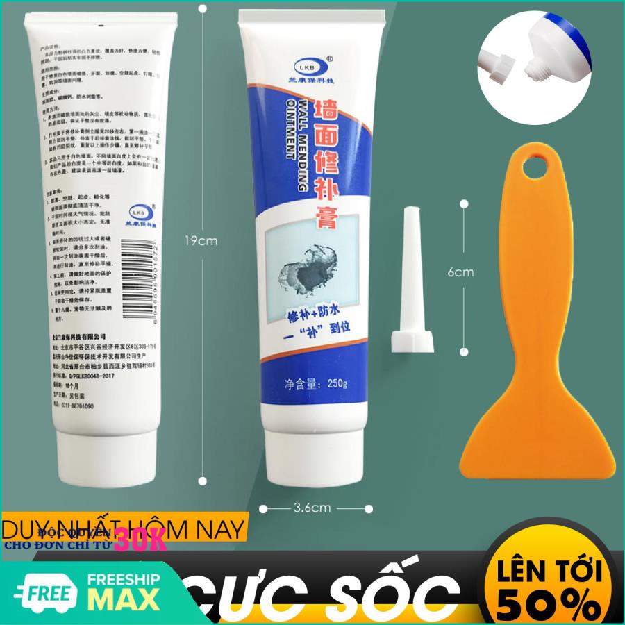 COMBO 2  Lọ Keo Vá Tường Thông Minh Phủ Trên Mọi Chất Liệu - Keo Chống Thấm Đi Kèm Vòi Bơm Keo Và Thanh Mài Tiền