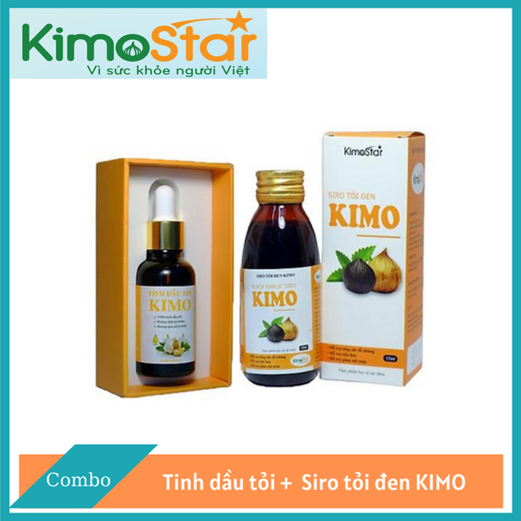 Combo kết hợp 1 tinh dầu tỏi 30ml + 1 siro tỏi đen kimo 125ml