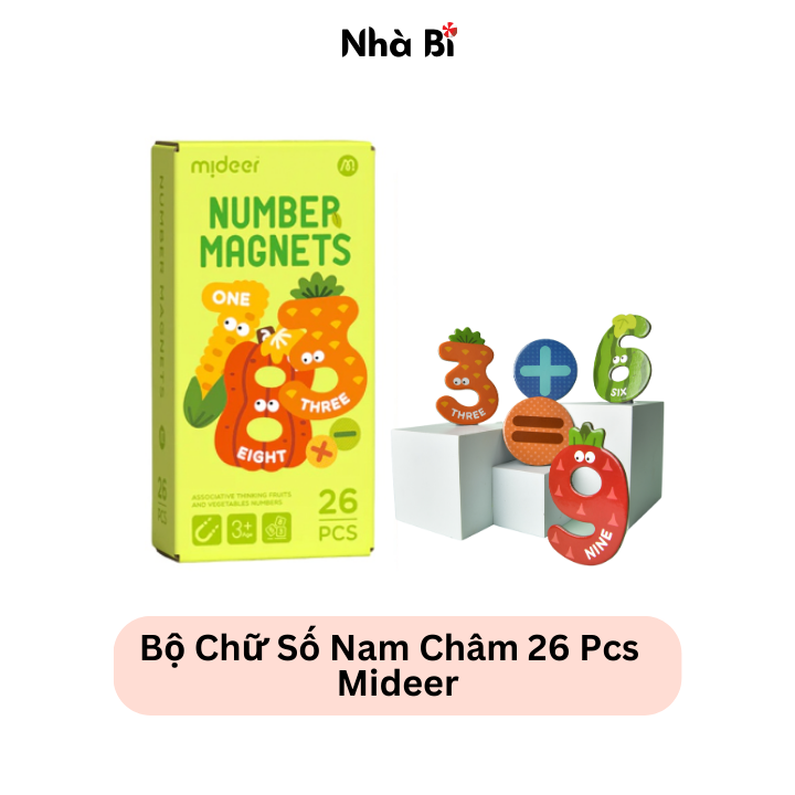 Bộ Chữ Số Nam Châm 26 miếng Number Magnets - Mideer