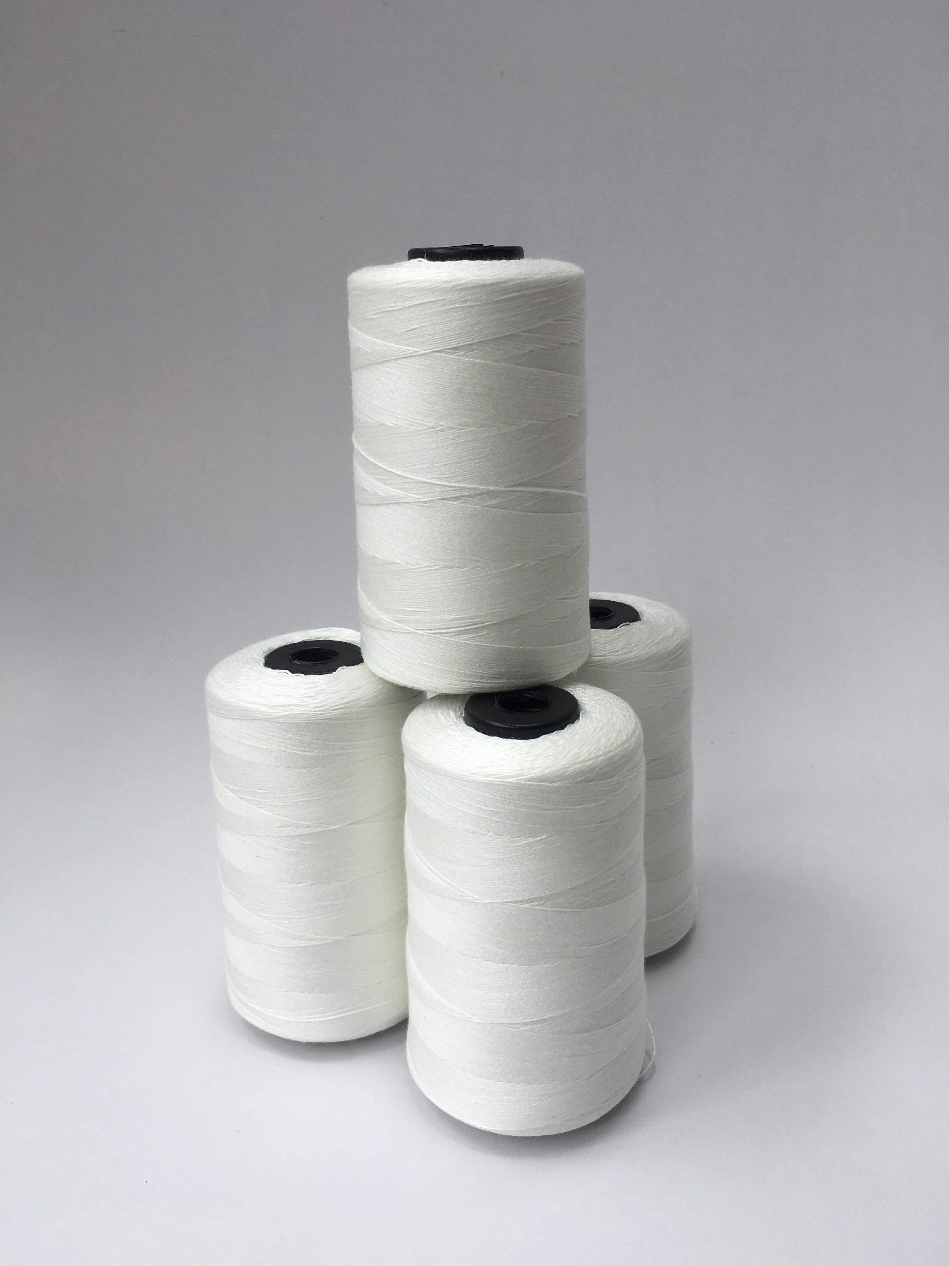 Chỉ may 20/4 trắng dùng may bao gạo , ba lô ,túi sách , sách vở và giày dép 1 set 5 cuồn