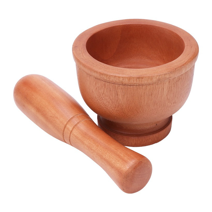 Bộ cối chày gỗ đẹp 14cm /Bộ chày và cối bằng gỗ cho gian bếp thêm tiện nghi và sang trọng