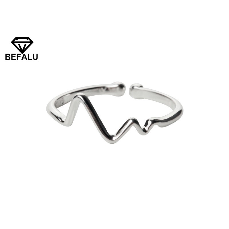 Nhẫn nữ đơn giản bạc 925 nhịp tim phong cách hàn quốc n47 freesize - befalu