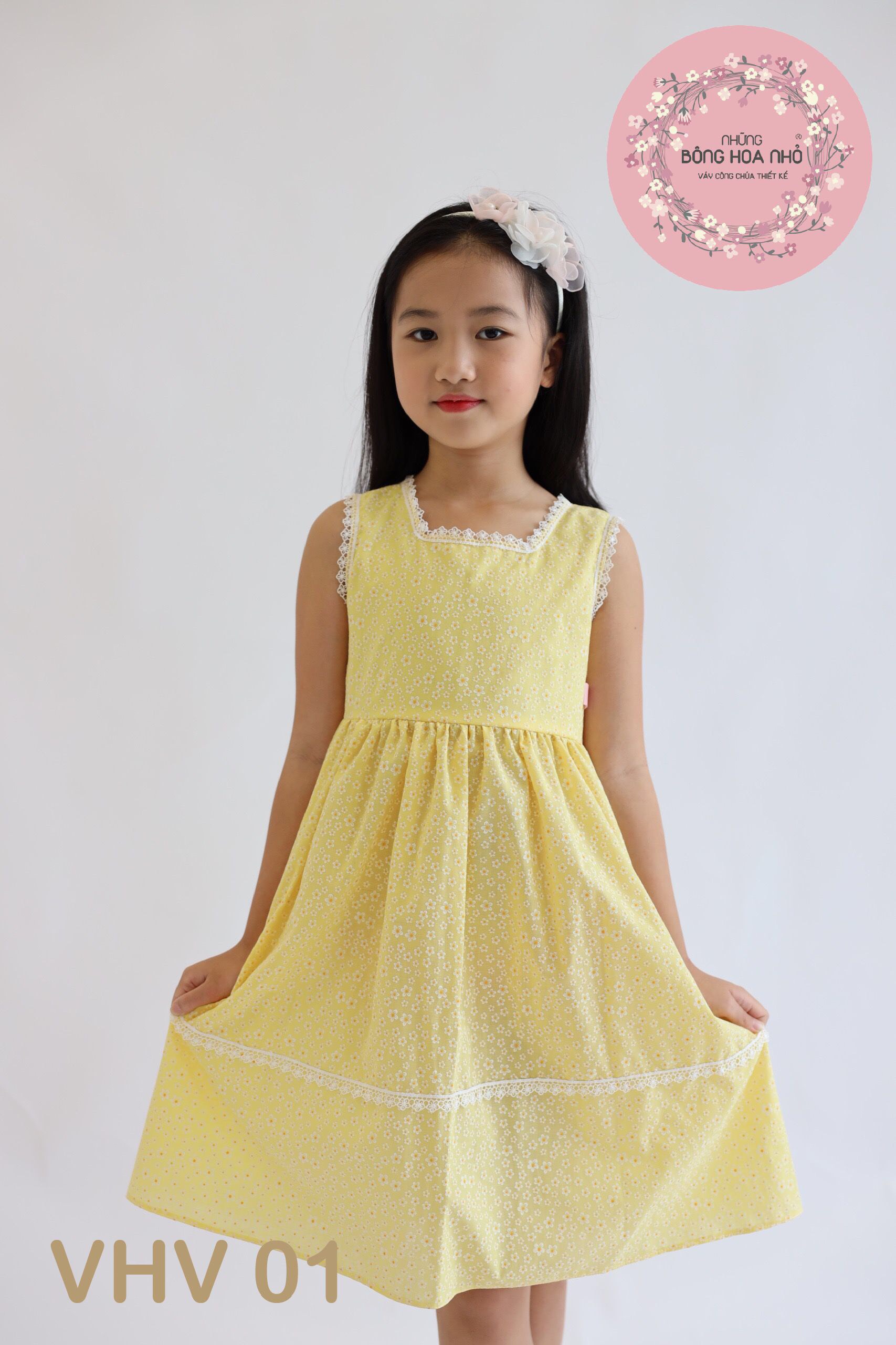 Váy bé gái mùa hè Riomio váy trẻ em thiết kế cúc chéo xinh xắn họa tiết hoa  nhí chất coton thô cho bé 3 - 11 tuổi RV182 - Tìm Voucher