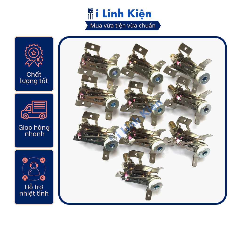 Rơ le nhiệt, rơ le lưỡng kim 2 tai bắt vít dùng cho kim lò nướng, nồi cơm, nồi áp suất combo 10 con.