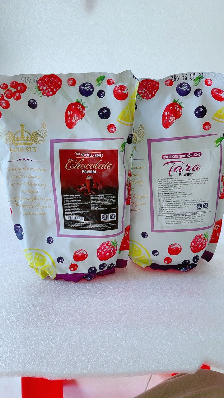 Bột Pha Trà Sữa Hiệu KING Hương socola và khoai môn túi 1kg