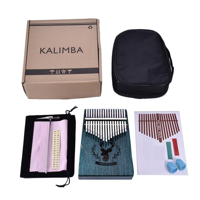 [HCM]Đàn kalimba Muspor chính hãng hươu xanh best sale MS-00015 Đầy đủ phụ kiện Âm vang phím chuẩn