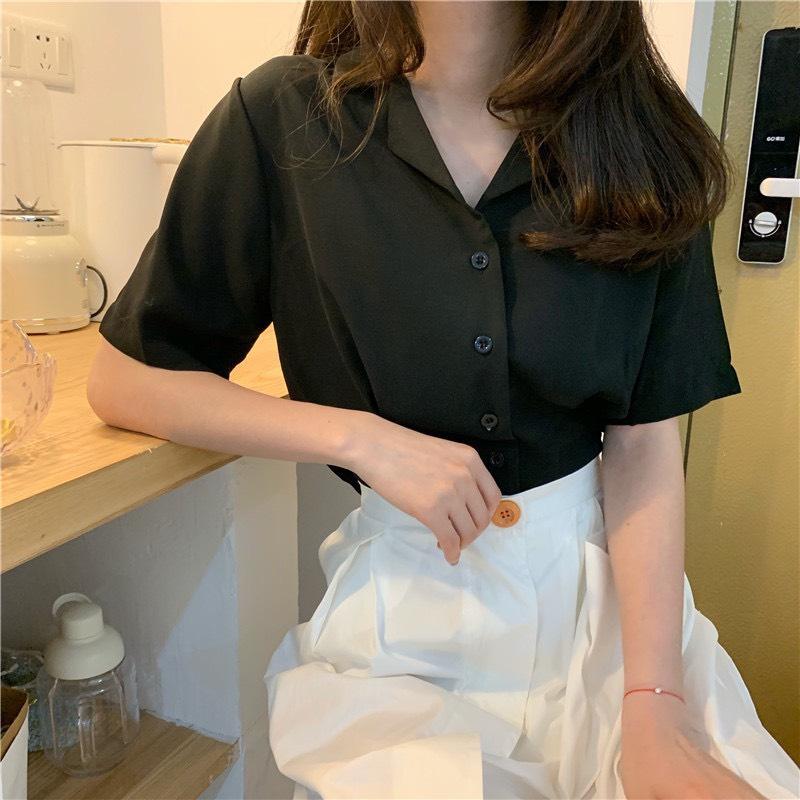 Áo sơ mi croptop chiết eo xinh xắn. NU3031