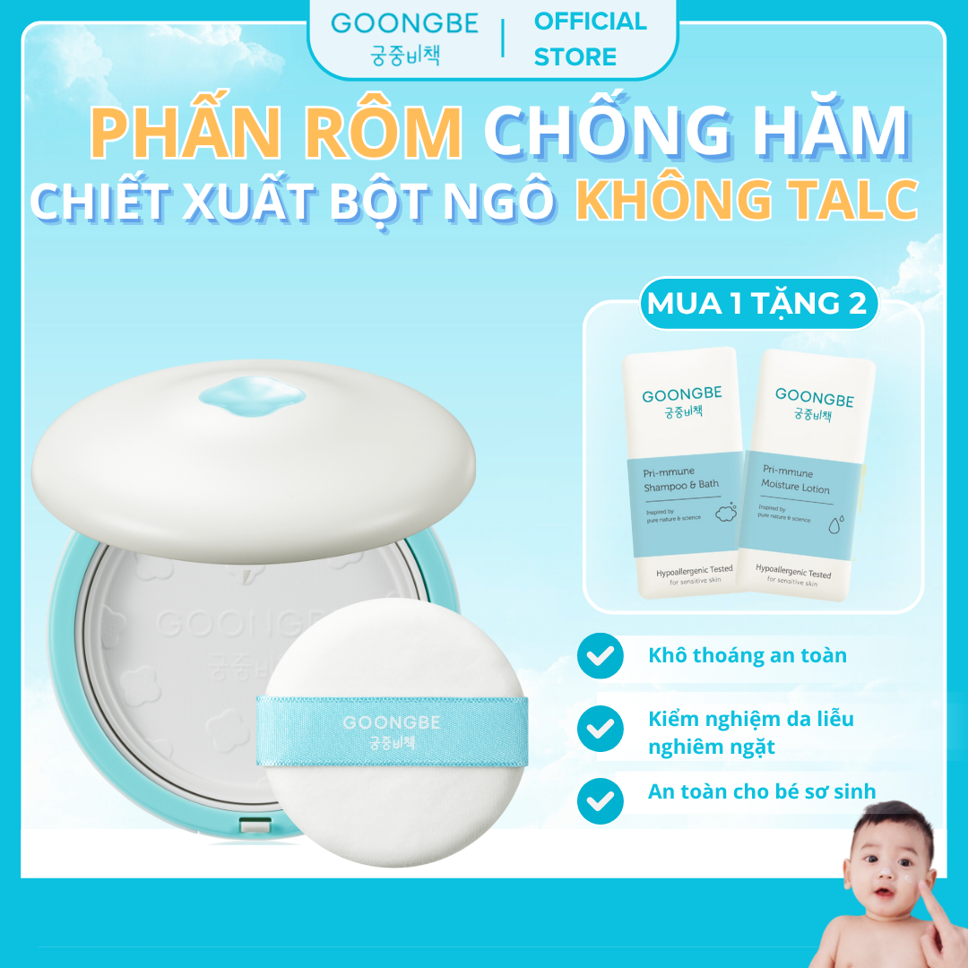 Phấn Rôm GOONGBE Chiết Xuất Bột Ngô, Không Chứa TALC,  Pri-mmune Soothing Powder 25g