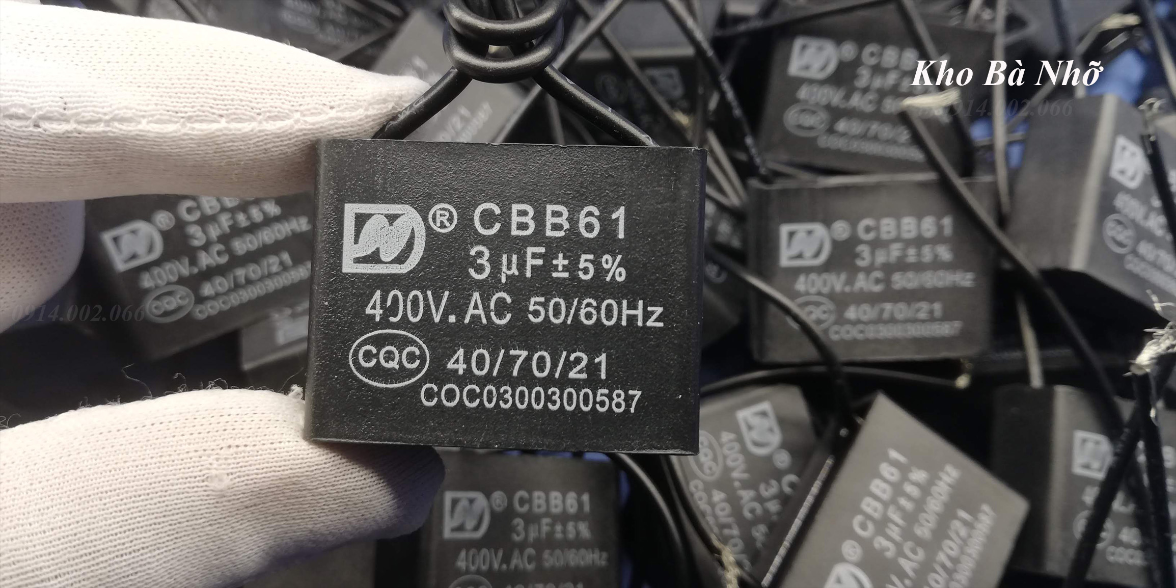 Combo 10 tụ quạt 3uf - cbb61 400vac