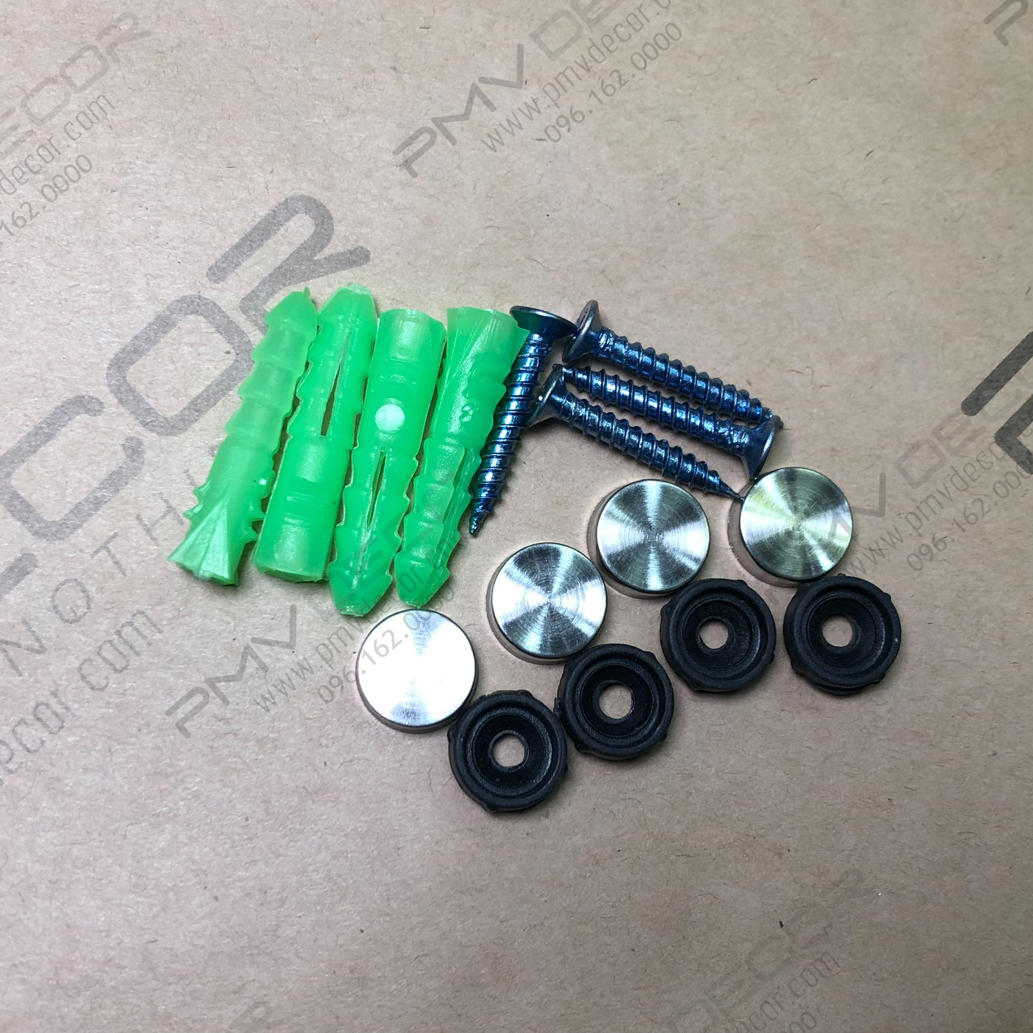 Vít có nắp chụp inox. bộ 4 vít + nắp chụp inox che đầu vít thẩm mỹ. vc-pmv87
