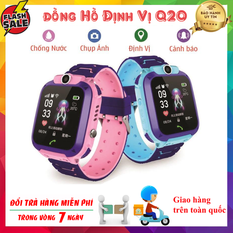 Đồng hồ định vị trẻ em Q20 - Đồng hồ thông minh trẻ em lắp sim nghe gọi độc lập , kết nối với điện thoại và có Tiếng Việt 100%