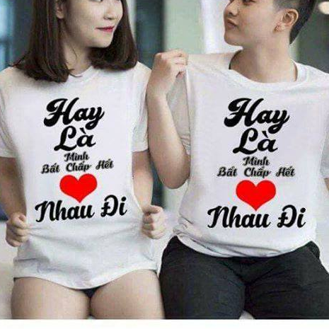 áo đôi giá đã gồm 2 áo n chữ  hay là mình bất chấp hết yêu nhau