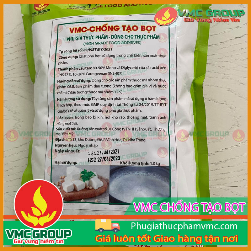 Vmc chất chống tạo bọt trong thực phẩm
