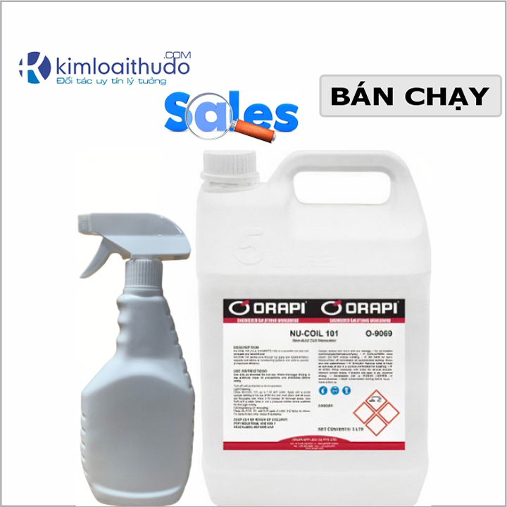 Dung dịch tẩy rửa dàn nóng, dàn lạnh điều hòa Nu-Coil 101 ORAPI, làm sạch dàn nhôm, không chứa Axit, không ăn mòn, hiệu quả cao, an toàn
