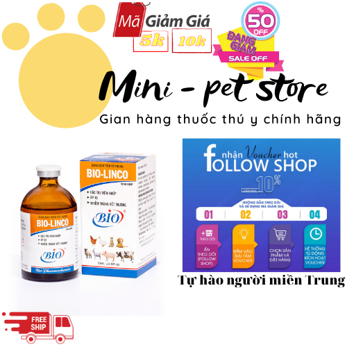 LINCO [100ML KHÁNG SINH]  TRỊ VIÊM KHỚP, ÁP XE, NHIẾM TRÙNG VẾT THƯƠNG (THUỐC  thú y bio) CÓ THỂ DÙNG CHO TRÂU, BÒ, GÀ,CHÓ, MÈO, GIA SÚC, GIA CẦM