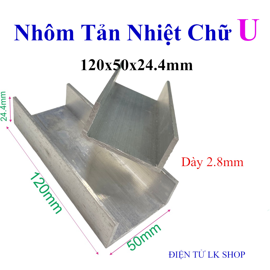 Nhôm tản nhiệt chữ u combo 10 miếng - điện tử lk shop