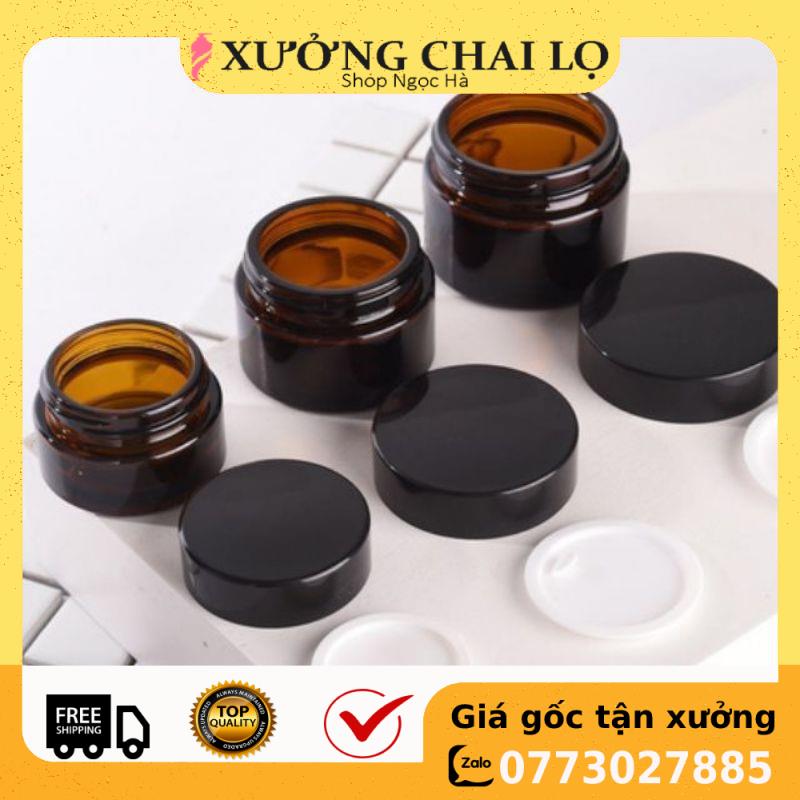 Hũ đựng kem thủy tinh nâu / Hũ chiết kem