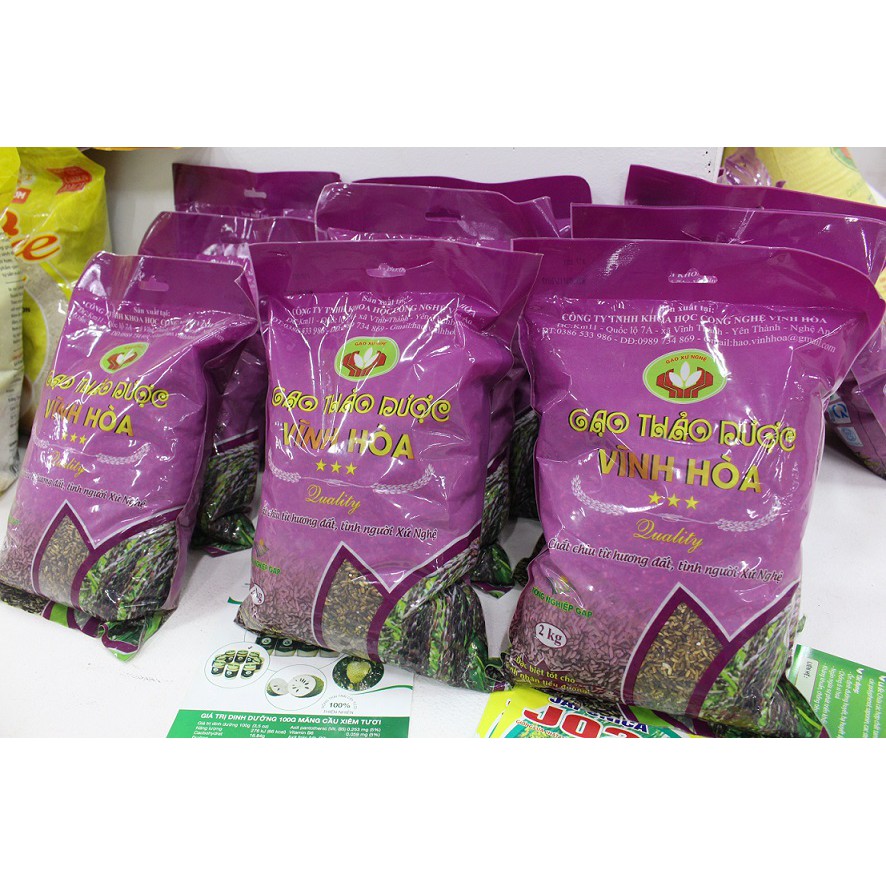 Bao 2kg gạo lứt tím thảo dược vĩnh hòa đặc sản nghệ an