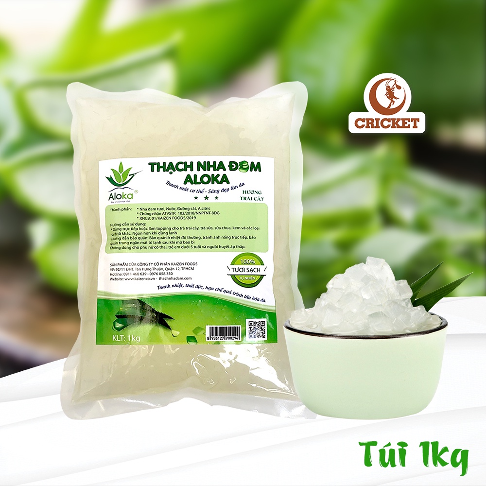 Thạch Nha Đam Aloka Túi 1kg - Giòn, thơm, An toàn cho người dùng