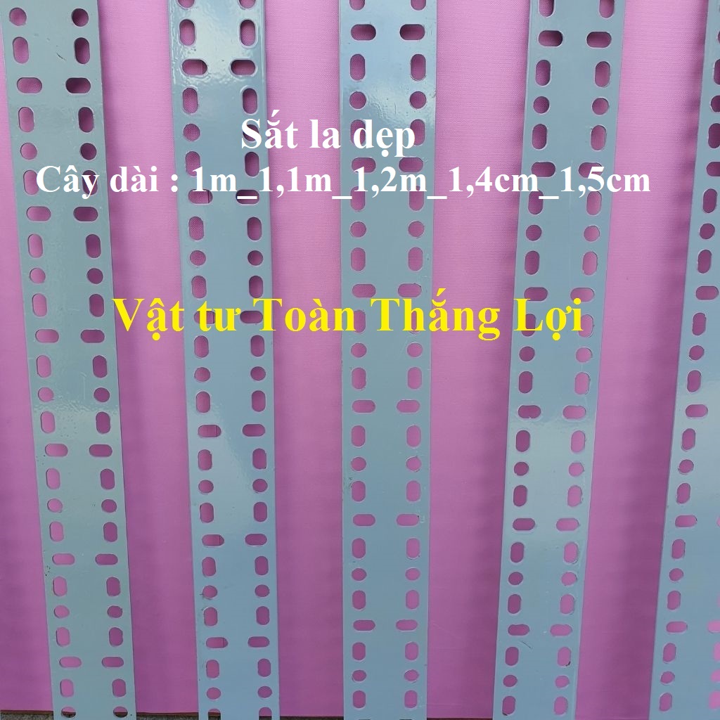 ( Dài từ 1m đến 1.5m ) Đoạn sắt La V lỗ 6cm làm kệ đa năng