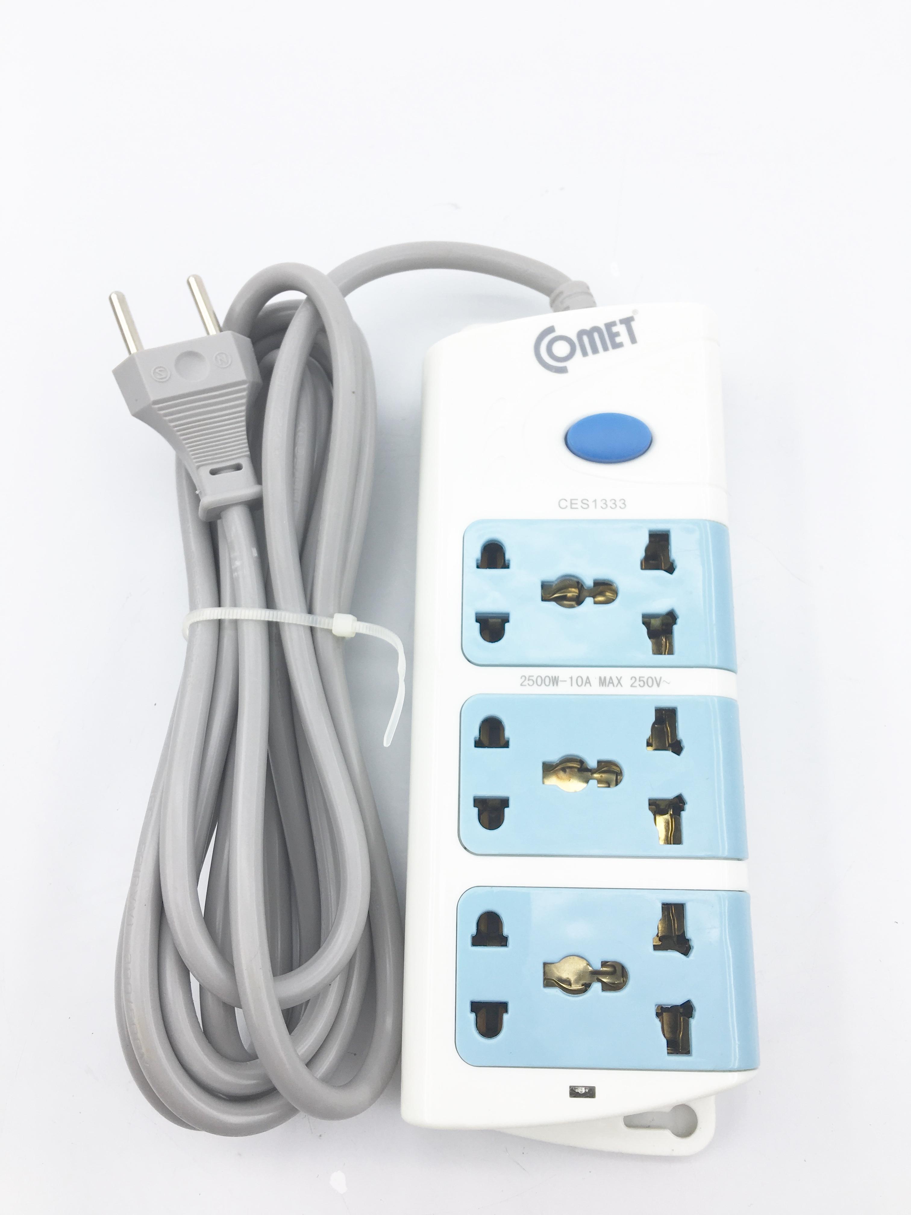 Ổ cắm điện 3 ổ đa năng+3 ổ đơn 3 mét ces1333 comet
